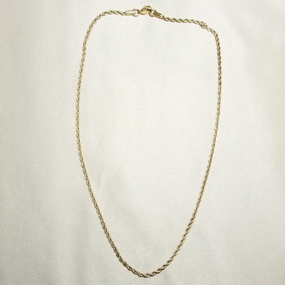 Gold Rope Chain Necklace Unisex Broken